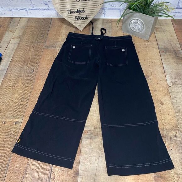 Lucy activewear Collection Wide Leg Cropped Pants Black Women's S - Picture 5 of 11